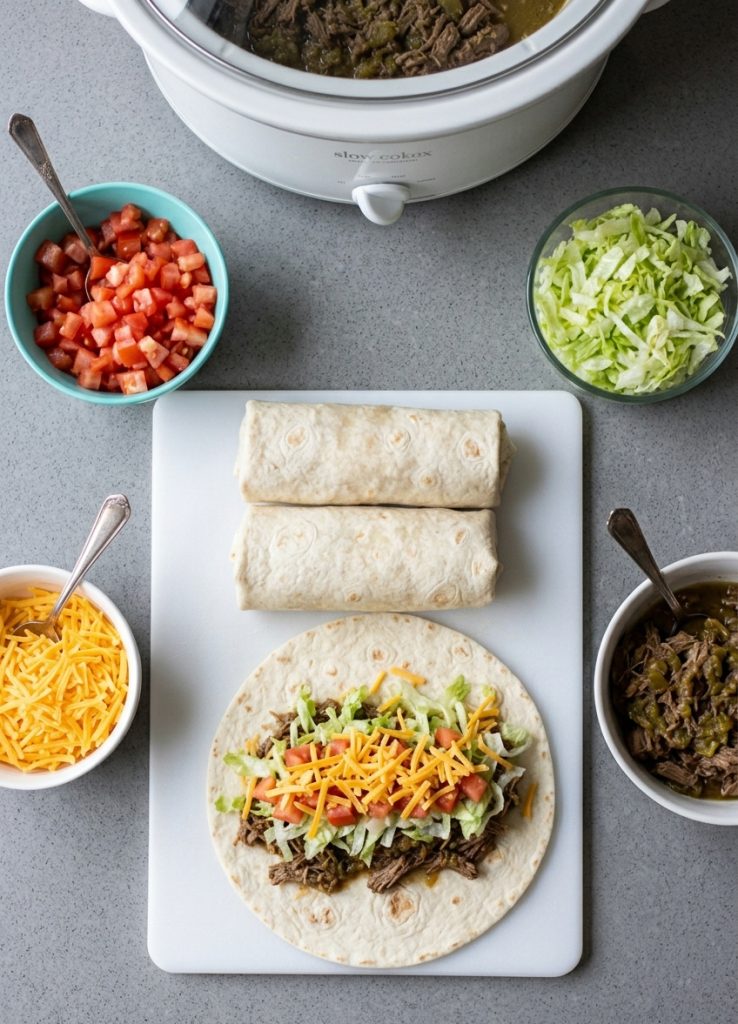 How to Make Green Chile Beef Burritos