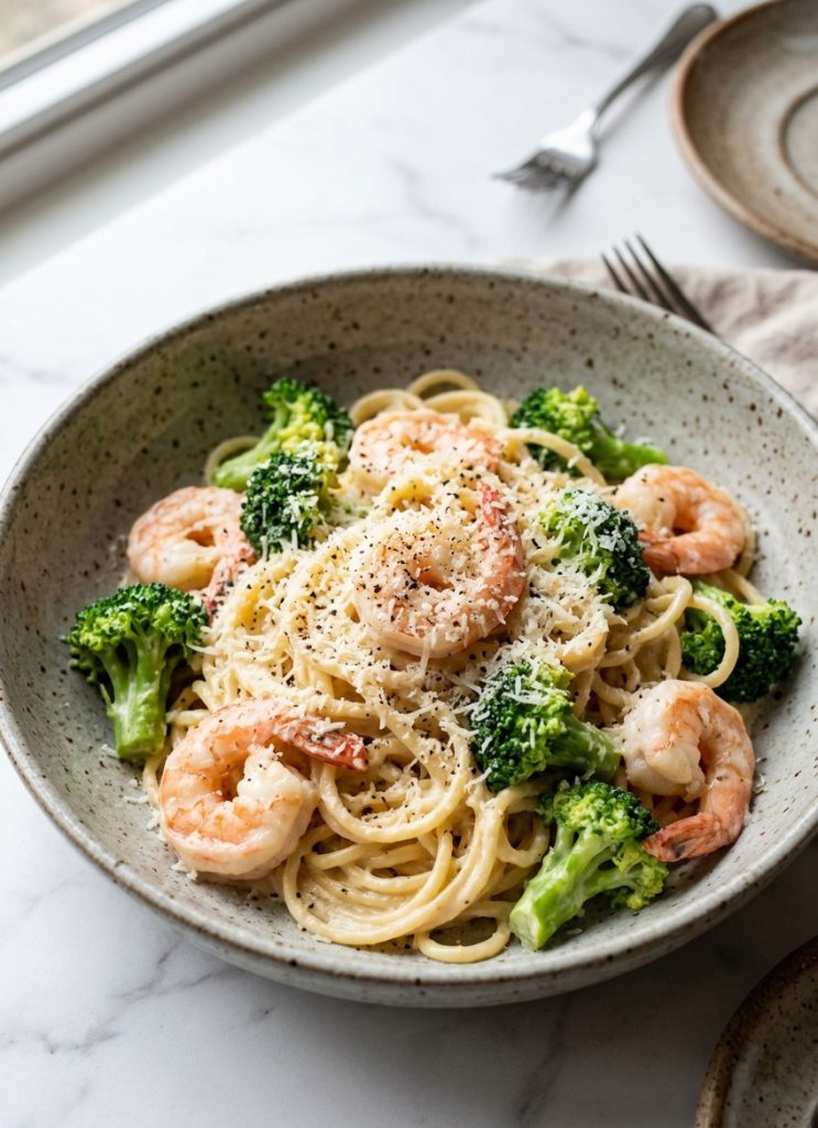 How to Make It Easy Creamy Shrimp and Broccoli Pasta