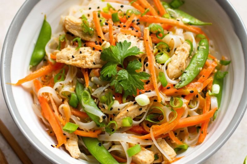 Chicken Stir Fry with Rice Noodles
