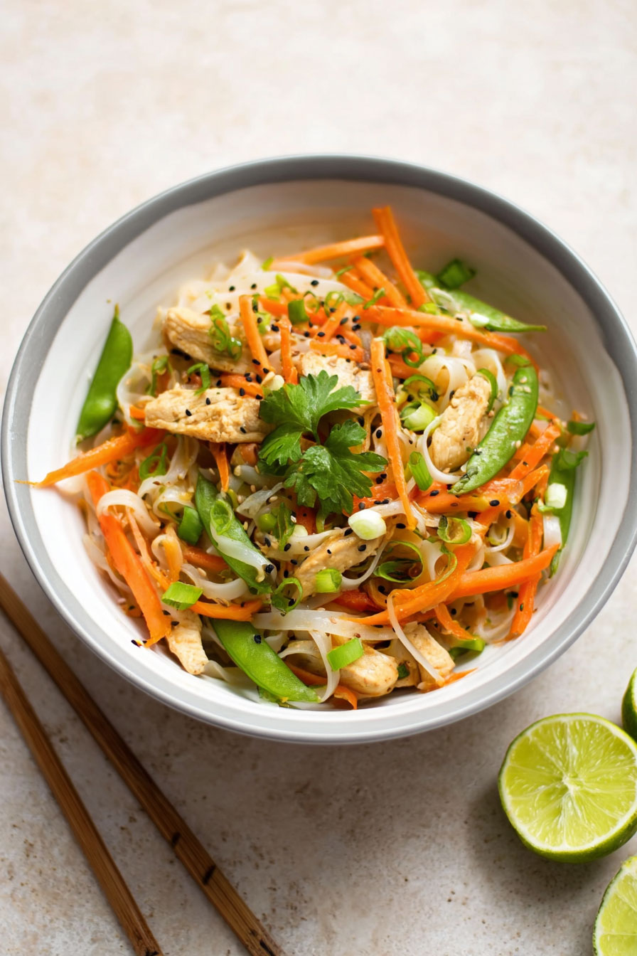 Chicken Stir Fry with Rice Noodles
