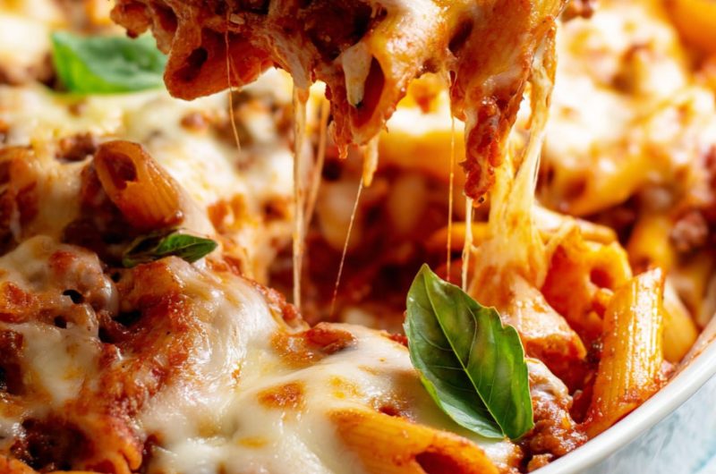 Baked Mostaccioli with Italian Sausage