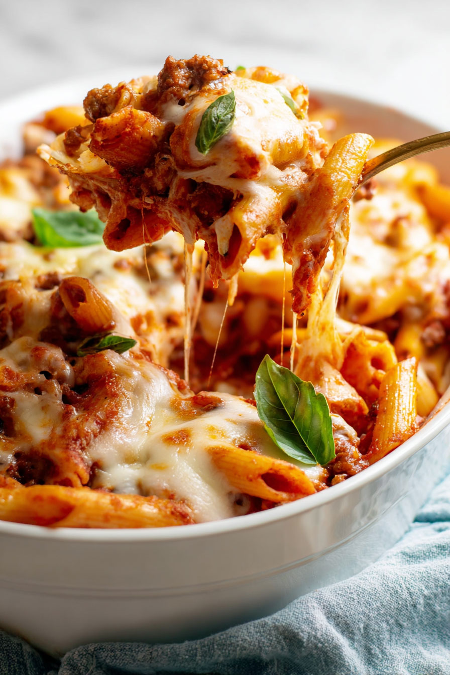 Baked Mostaccioli with Italian Sausage