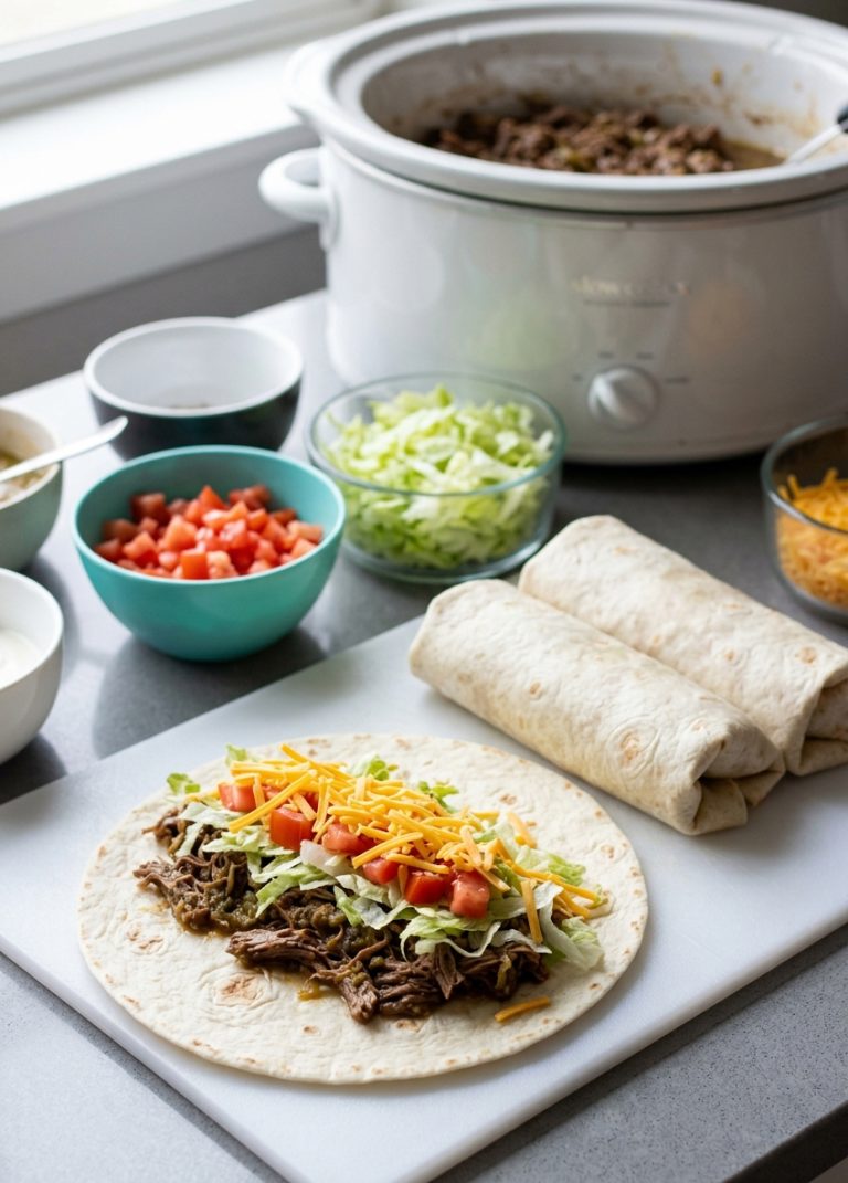 Green Chile Beef Burritos