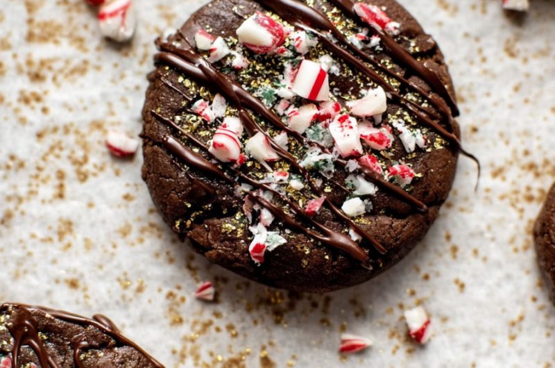 Peppermint Chocolate Brownie Cookies
