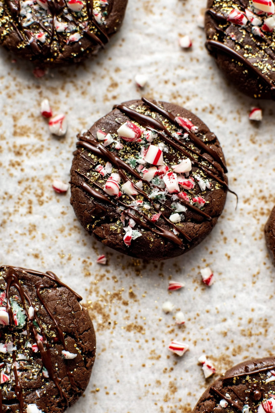 Peppermint Chocolate Brownie Cookies