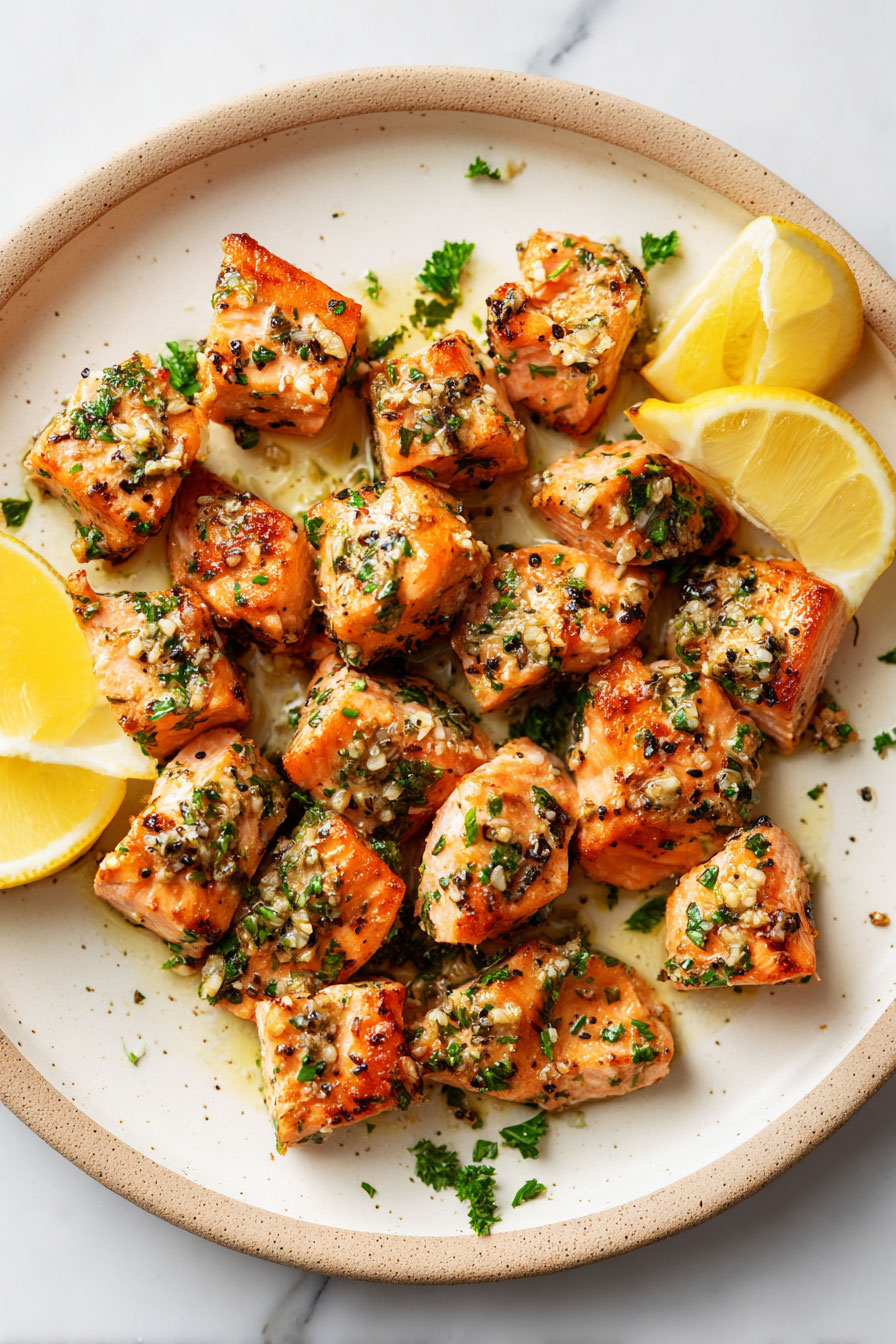 Garlic Butter Salmon Bites