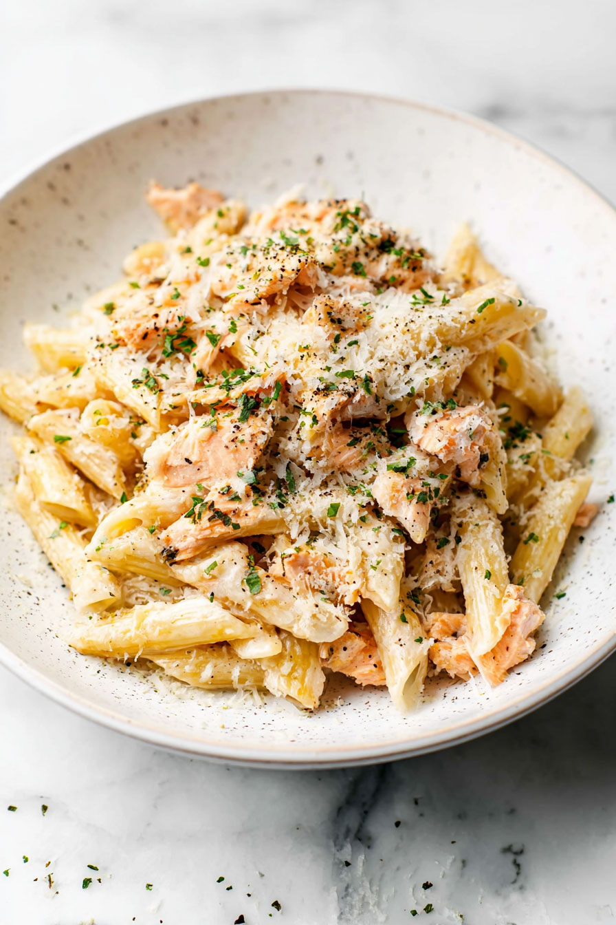 Garlic Butter Salmon Pasta