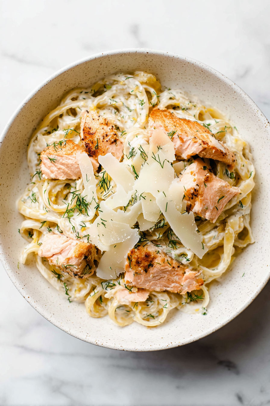 Lemon Dill Salmon Pasta