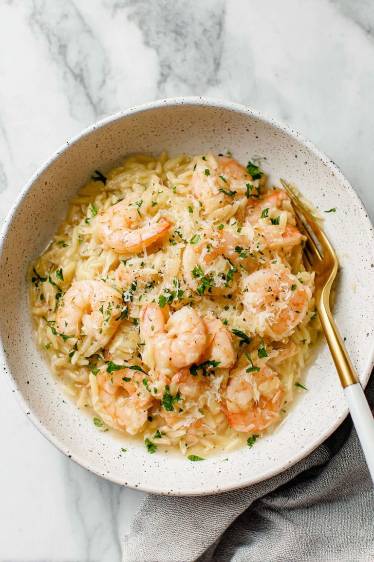 One Pan Shrimp Scampi Orzo