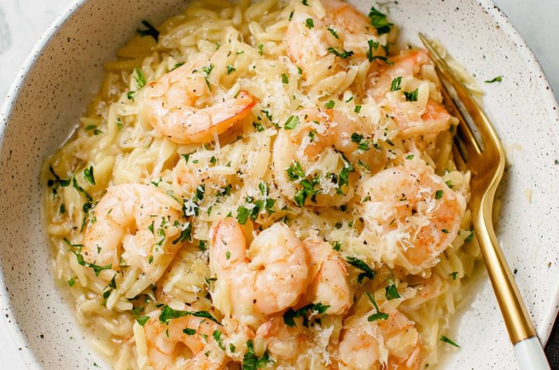 One Pan Shrimp Scampi Orzo